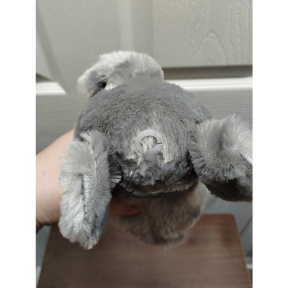 Goffa Elephant 7" Gray Stuffed Animal Cream Ribbed Ears Paws Plush Toy - Picture 4 of 7